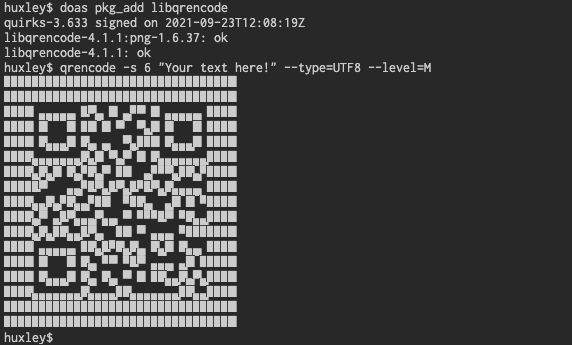 Example qrencode