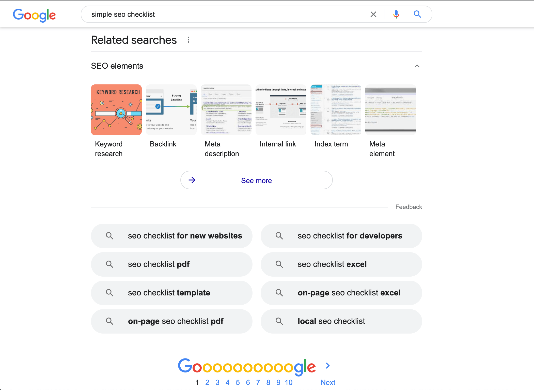 Google SEO keyword suggestions