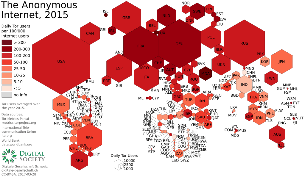 The anonymous internet cartogram 2015